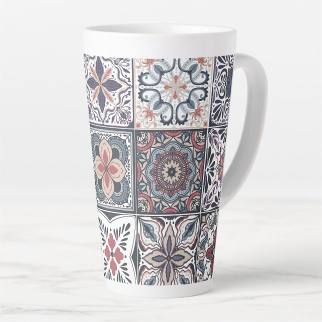 Wallpaper Backsplashes/Talavera inspired tiles 2 Latte Mug (Right Angle)