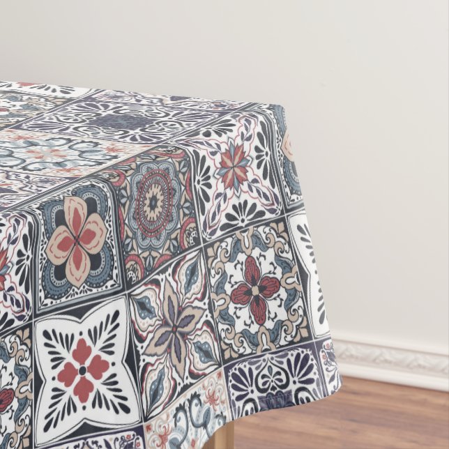 Wallpaper Backsplashes/Talavera inspired tiles 2 Tablecloth (In Situ)