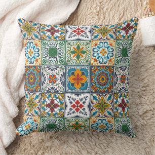 Wallpaper Backsplashes/Talavera inspired tiles Cushion