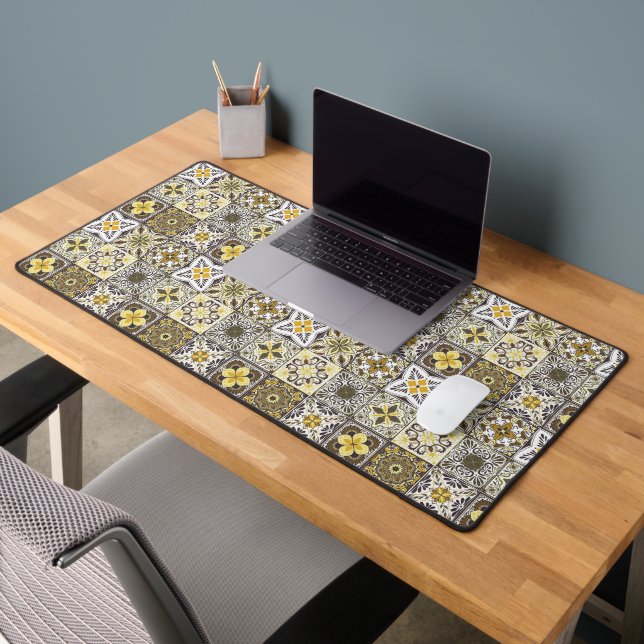 Wallpaper Backsplashes/Talavera inspired tiles/ Desk Mat (Office 2)