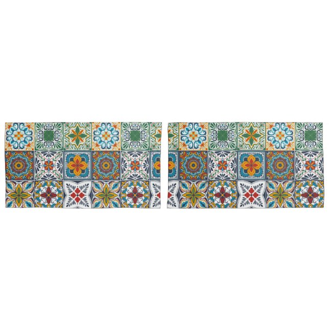 Wallpaper Backsplashes/Talavera inspired tiles Pillowcase (Front-Set)