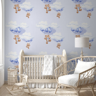 Wallpaper design featuring a fun teddy bear.