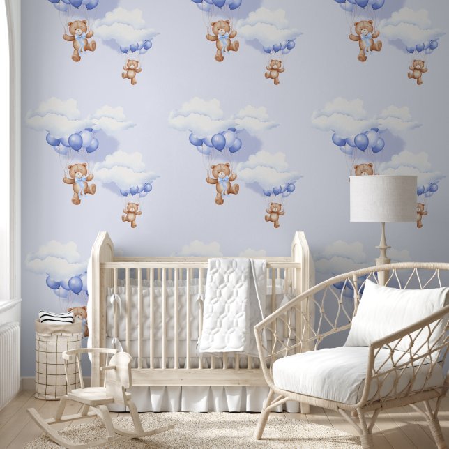Wallpaper design featuring a fun teddy bear. (Kids)