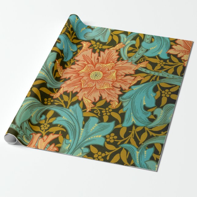 Wallpaper Design, Single Stem by William Morris Wrapping Paper (Unrolled)