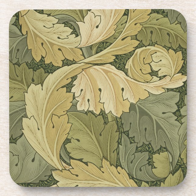 Wallpaper Design with Acanthus/Woodland colours, 1 Coaster (Front)