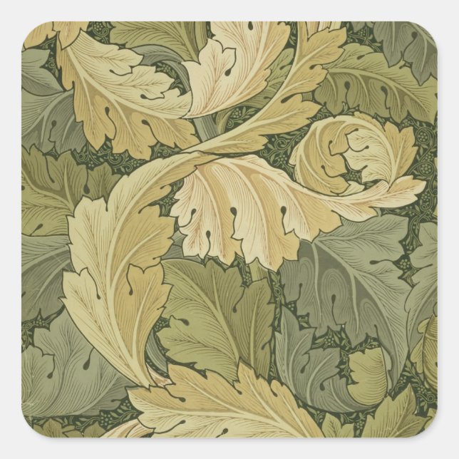 Wallpaper Design with Acanthus/Woodland colours, 1 Square Sticker (Front)