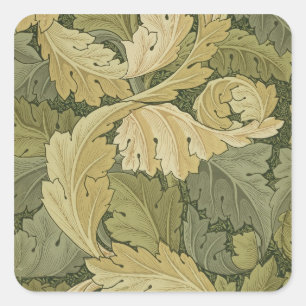 Wallpaper Design with Acanthus/Woodland colours, 1 Square Sticker