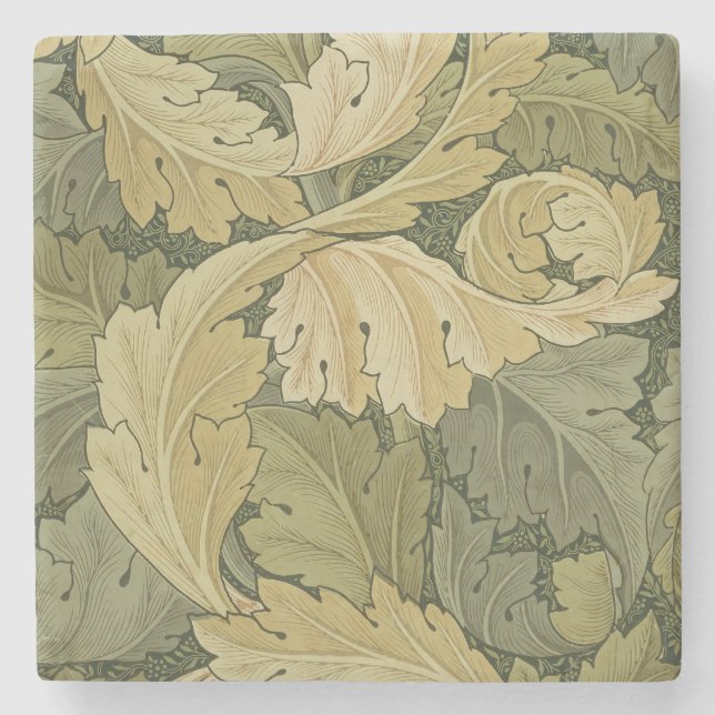 Wallpaper Design with Acanthus/Woodland colours, 1 Stone Coaster (Front)