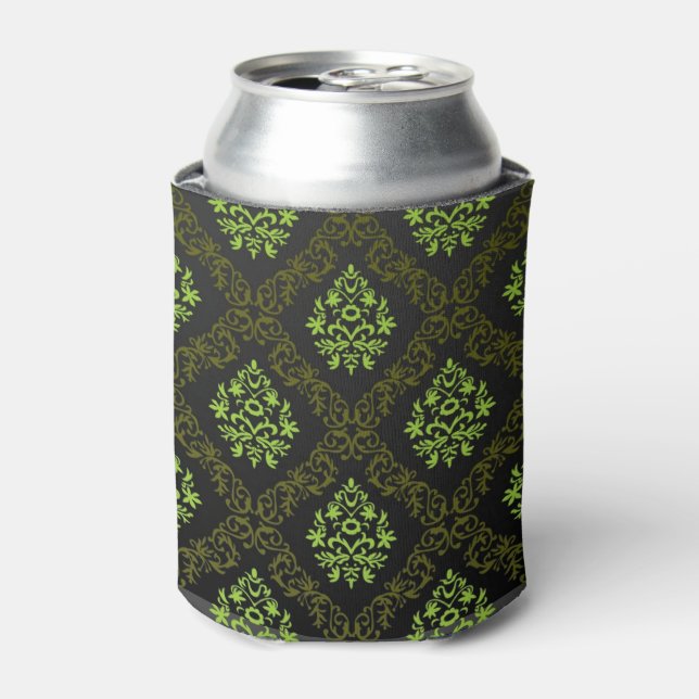 Wallpaper Floral Green Can Cooler (Can Front)