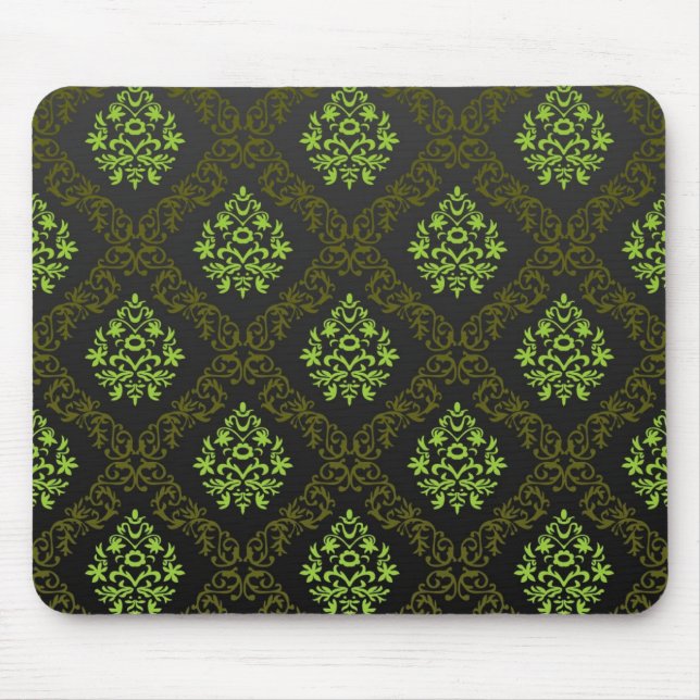 Wallpaper Floral Green Mouse Pad (Front)