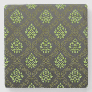 Wallpaper Floral Green Stone Coaster