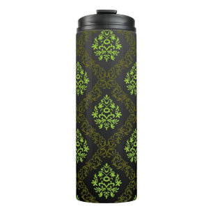 Wallpaper Floral Green Thermal Tumbler