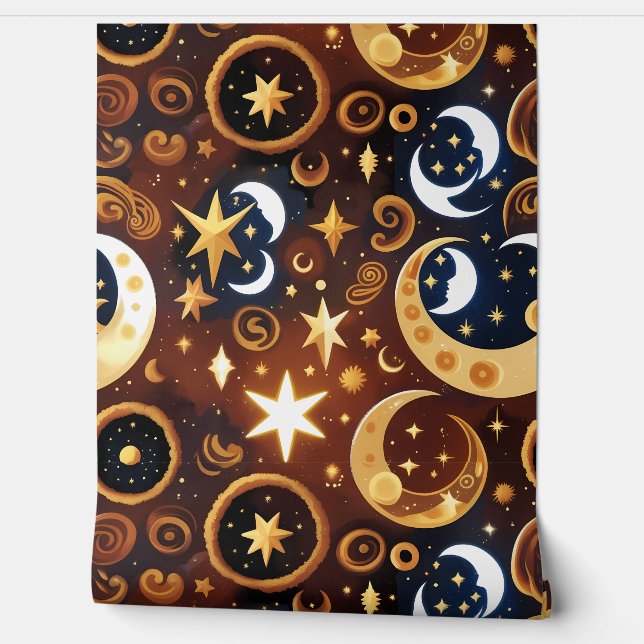 Wallpaper - Golden Ochre Celestial Moon (Unrolling)