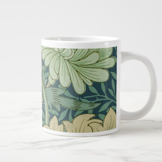 Wallpaper Pattern Sample with Chrysanthemum Large Coffee Mug (Right)