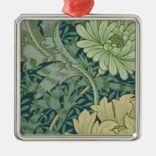 Wallpaper Pattern Sample with Chrysanthemum Metal Ornament
