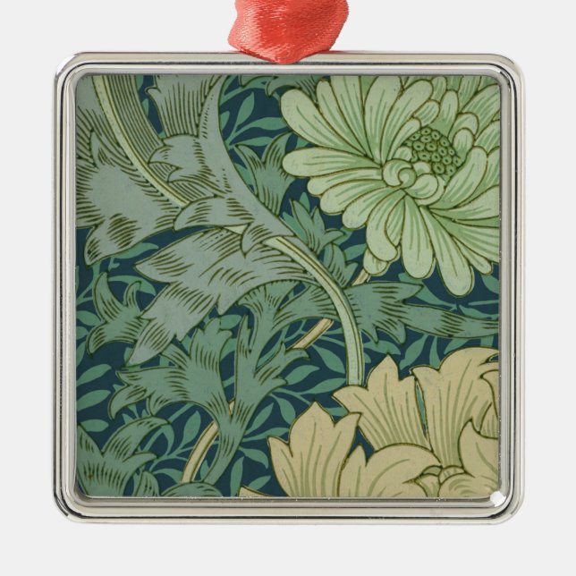 Wallpaper Pattern Sample with Chrysanthemum Metal Ornament (Front)