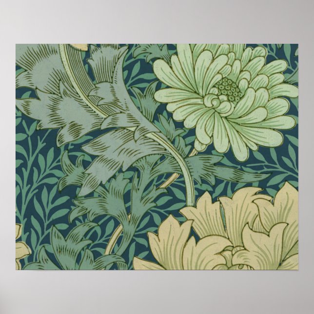 Wallpaper Pattern Sample with Chrysanthemum Poster (Front)