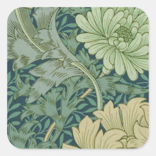 Wallpaper Pattern Sample with Chrysanthemum Square Sticker