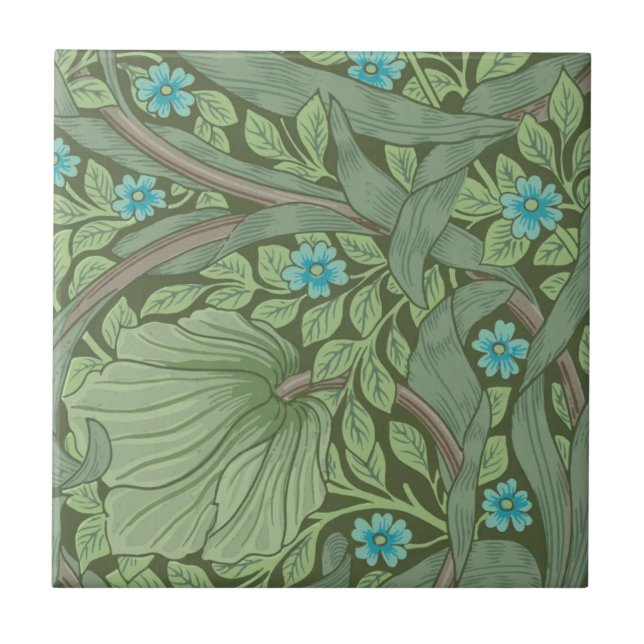 Wallpaper Pattern Sample with Forget-Me-Nots Ceramic Tile (Front)