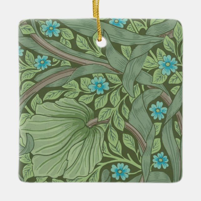 Wallpaper Pattern Sample with Forget-Me-Nots Ceramic Tree Decoration (Front)