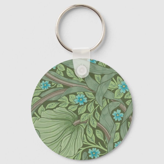 Wallpaper Pattern Sample with Forget-Me-Nots Key Ring (Front)