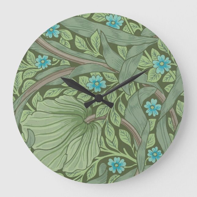 Wallpaper Pattern Sample with Forget-Me-Nots Large Clock (Front)