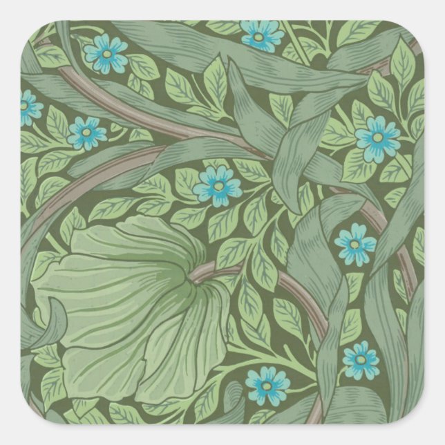 Wallpaper Pattern Sample with Forget-Me-Nots Square Sticker (Front)