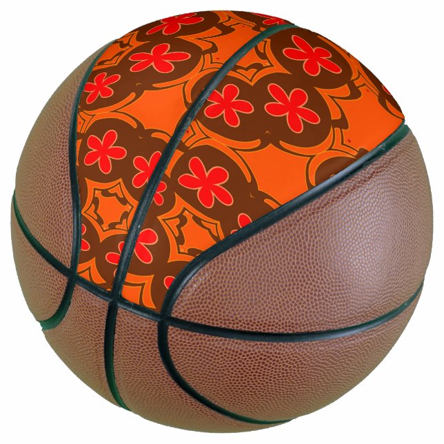 wallpaper retro orange 1970 basketball (Angled)