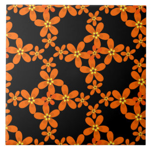 wallpaper retro orange 1970 ceramic tile