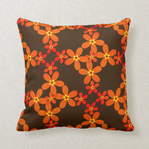 wallpaper retro orange 1970 cushion