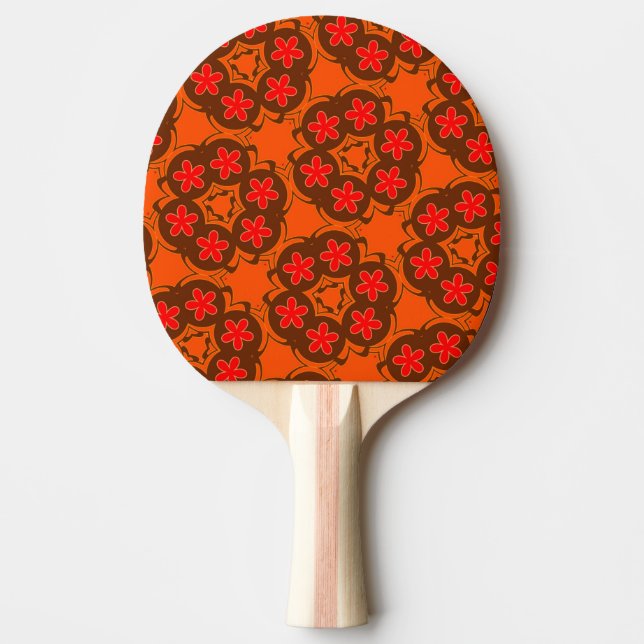 wallpaper retro orange 1970 ping pong paddle (Front)