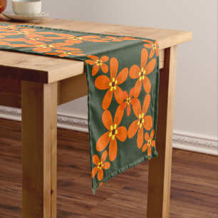 wallpaper retro orange 1970 short table runner