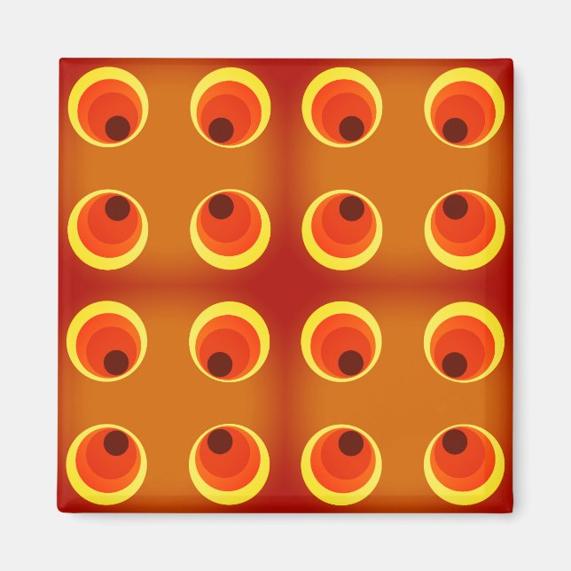 wallpaper retro orange ,red 1970 magnet (Front)