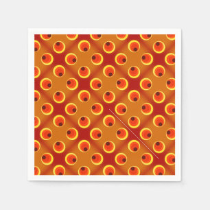 wallpaper retro orange ,red 1970 napkin