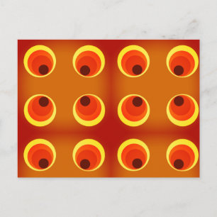 wallpaper retro orange ,red 1970 postcard