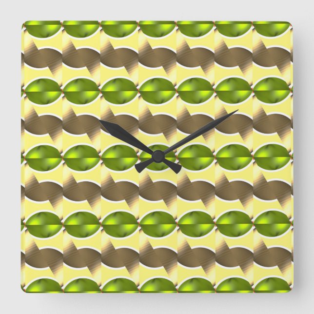 wallpaper retro square wall clock (Front)