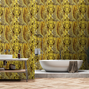 Wallpaper - Saffron Swirl & Midnight Whispers