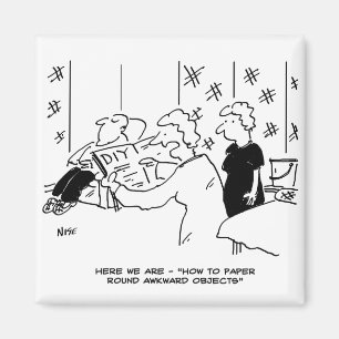 Wallpapering and Home Decorating Cartoon Magnet