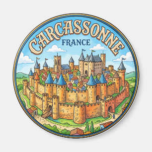 Walls of Carcassonne France Magnet