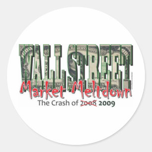WallStreet Market Meltdown Classic Round Sticker
