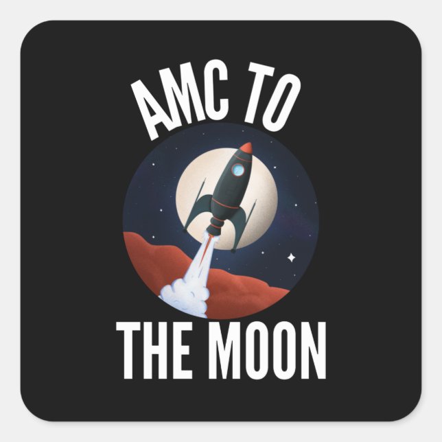 Wallstreetbets AMC - Amc To The Moon Square Sticker (Front)