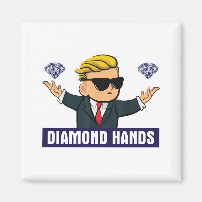 Wallstreetbets Diamond Hands - WSB Stock Market Op Magnet (Front)