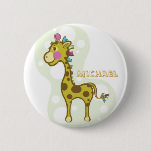Wally the Giraffe Character 6 Cm Round Badge