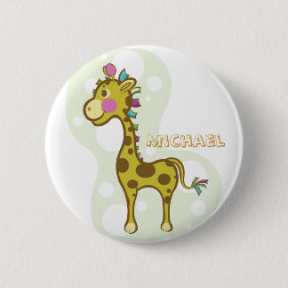 Wally the Giraffe Character 6 Cm Round Badge