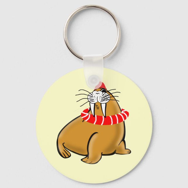 Wally The Walrus Goes Swimming Key Ring (Front)