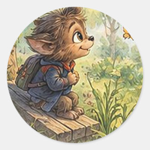 Wally the Werewolf Classic Round Sticker