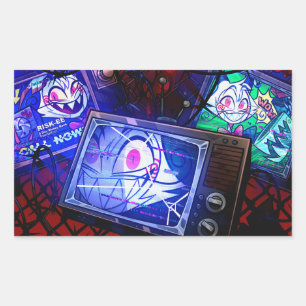 Wally Wackford Halloween Slasher   Helluva Boss    Rectangular Sticker