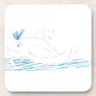 Wally Whale Cork Coaster