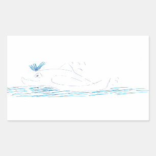Wally Whale Rectangular Sticker