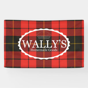 Wally's Homemade Goods Banner in Plaid